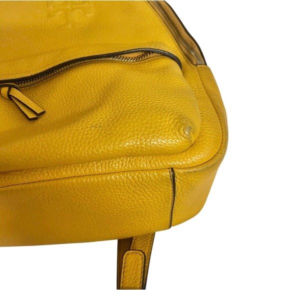 $350 TORY BURCH Solarium Yellow Leather Mini Backpack Designer Bag Embossed Logo main image 5